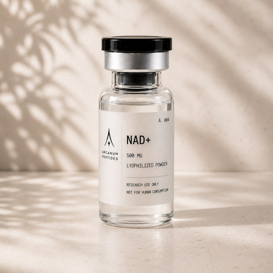 NAD+ research vial, Arcanum Peptides